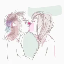 two women kissing