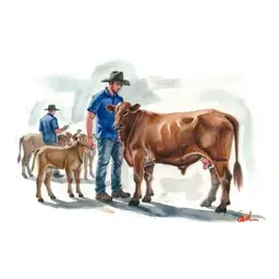 Create a picture of vagnational at the cattle market