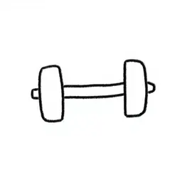 a dumbbell assembly with the handle facing the spectator