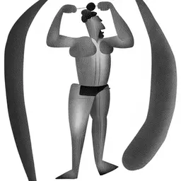 a muscular guy with a b s