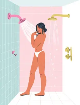 A nakid girl in the shower 
