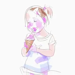 young girl enjoying an ice cream cone