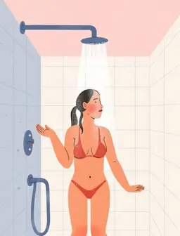 A nakid girl in the shower 