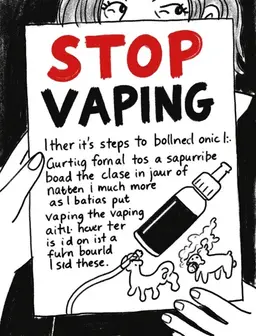 Create an image /poster to stop vaping eith information but not too much info like 2 or 3 facts and colourful but not too much

