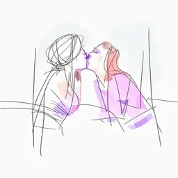 two women kissing