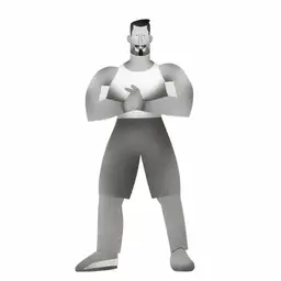 a muscular guy with a b s