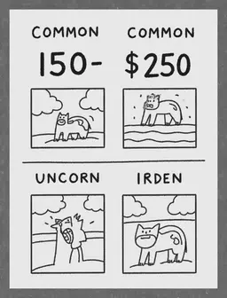 Gfx with prices on soundmap pricing for common - 150 pricing for uncommon - 250