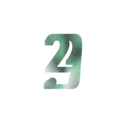 figure, bold, number 27, beautiful three-dimensional logo, abstraction, minimalism, green background