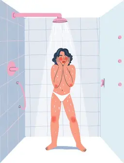 A nakid girl in the shower 