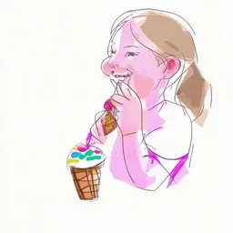 young girl enjoying an ice cream cone