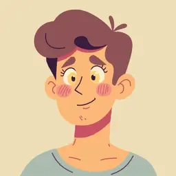 Alex is a 18 years old, he graphic designer, has brown hair and yellow eyes