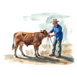 Create a picture of vagnational at the cattle market