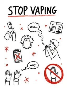 Create an image /poster to stop vaping eith information but not too much info like 2 or 3 facts and colourful but not too much


