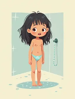 A nakid girl in the shower 