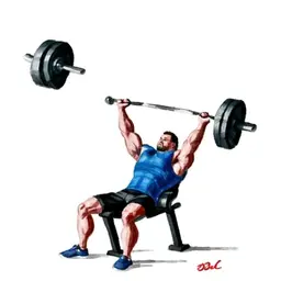 a pumped up broad-shouldered hamster in the gym bench presses a giant barbell
