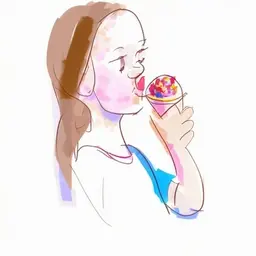 young girl enjoying an ice cream cone