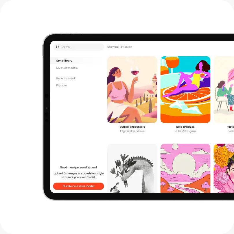 Browse AI models from the world’s top illustrators
