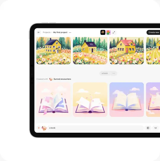Instantly generate visuals in their unique style from a simple prompt