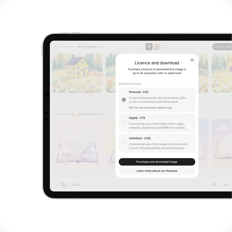 Purchase usage rights for digital and print campaigns