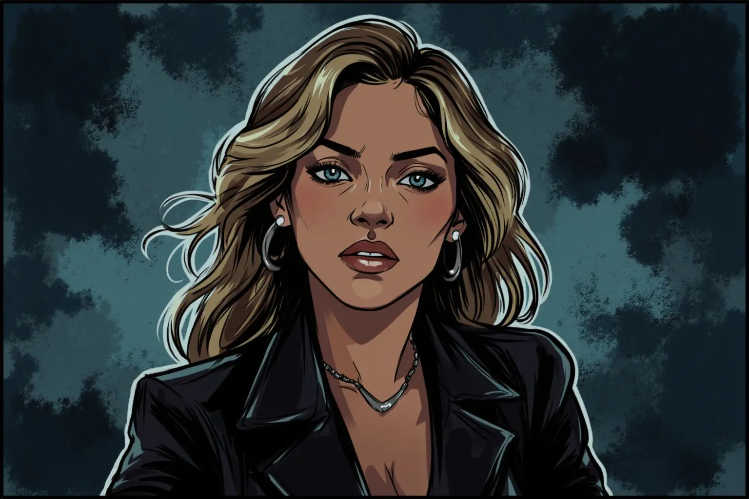 Example of image generated by the "Dark Comics" model