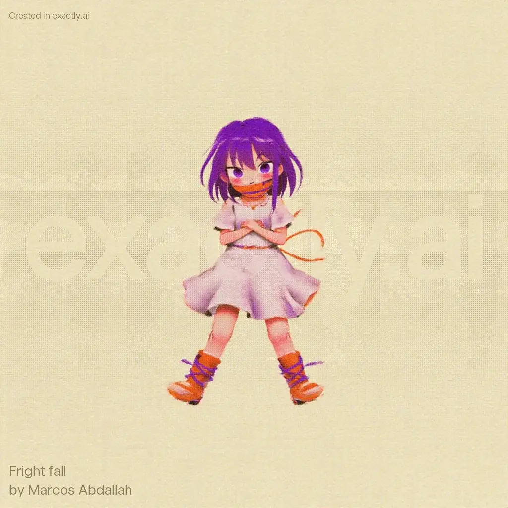 Anime girl tied up created with Fright fall by Marcos Abdallah