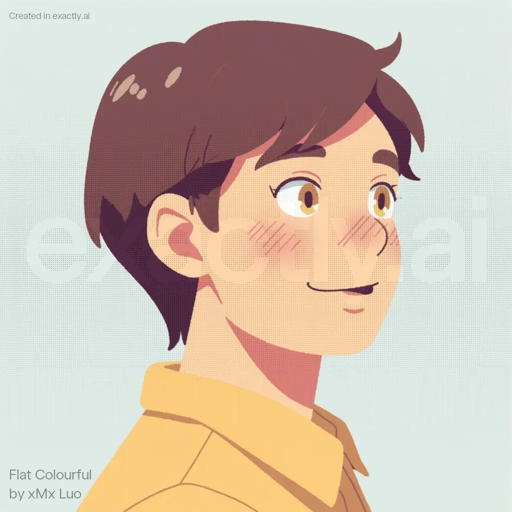 Smiling Anime Character created with Flat Colourful by xMx Luo