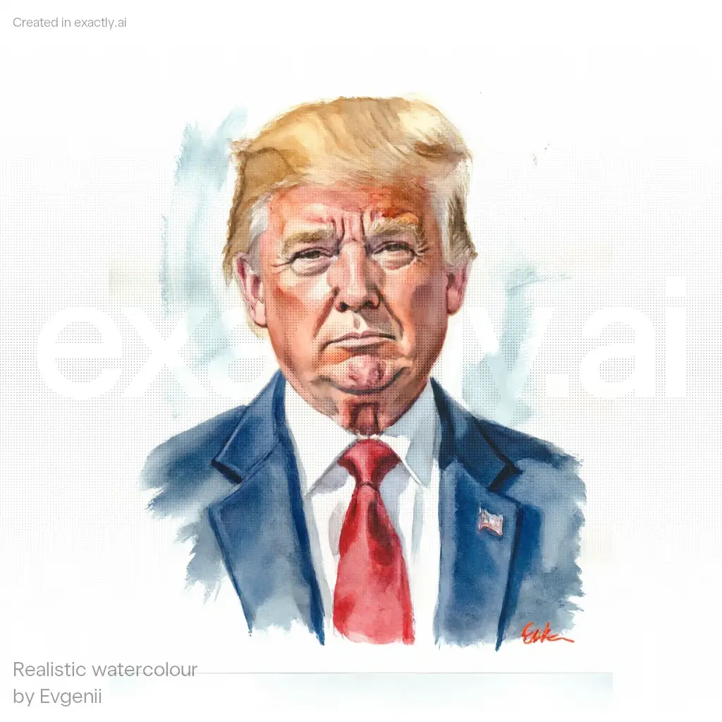 Trump watercolor created with Realistic watercolour by Evgenii