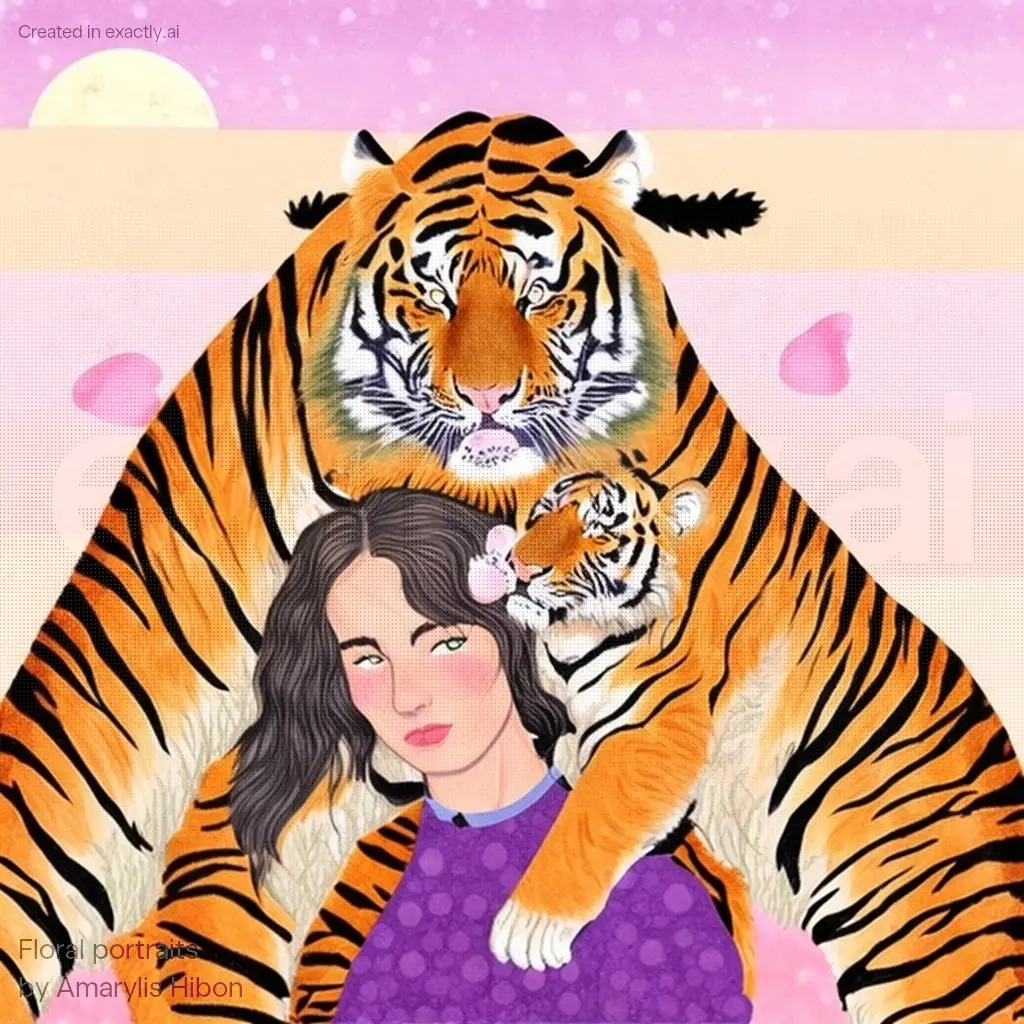 Tiger hug created with Floral portraits by Amarylis Hibon