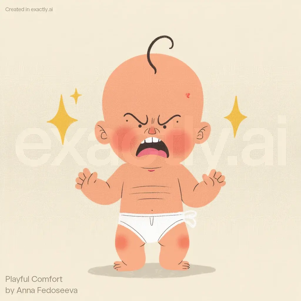 Angry baby created with Playful Comfort by Anna Fedoseeva