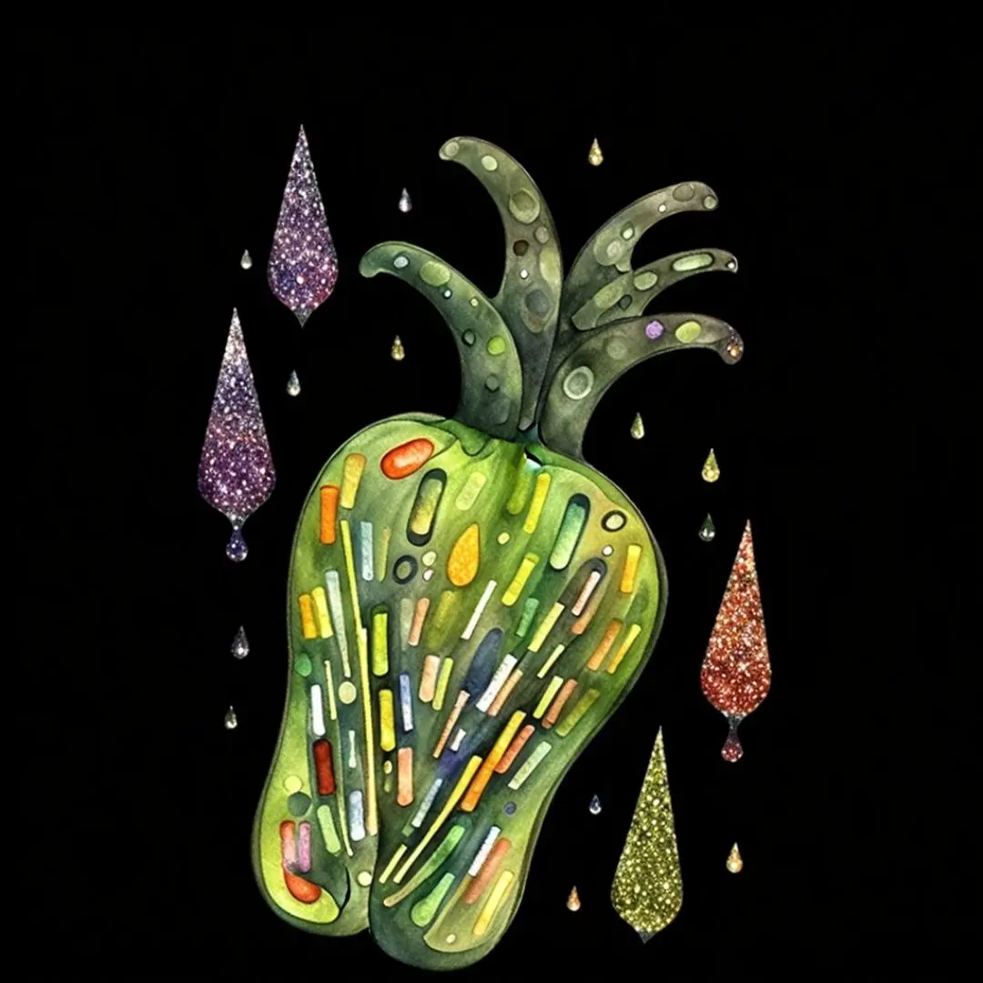 Example of image generated by the "Strange botanical elements" model