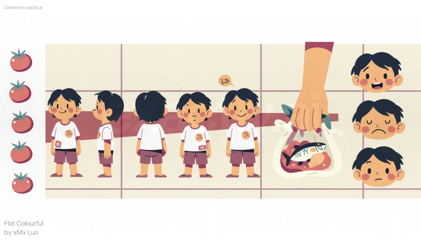 Boy's Fish Reaction created with Flat Colourful by xMx Luo