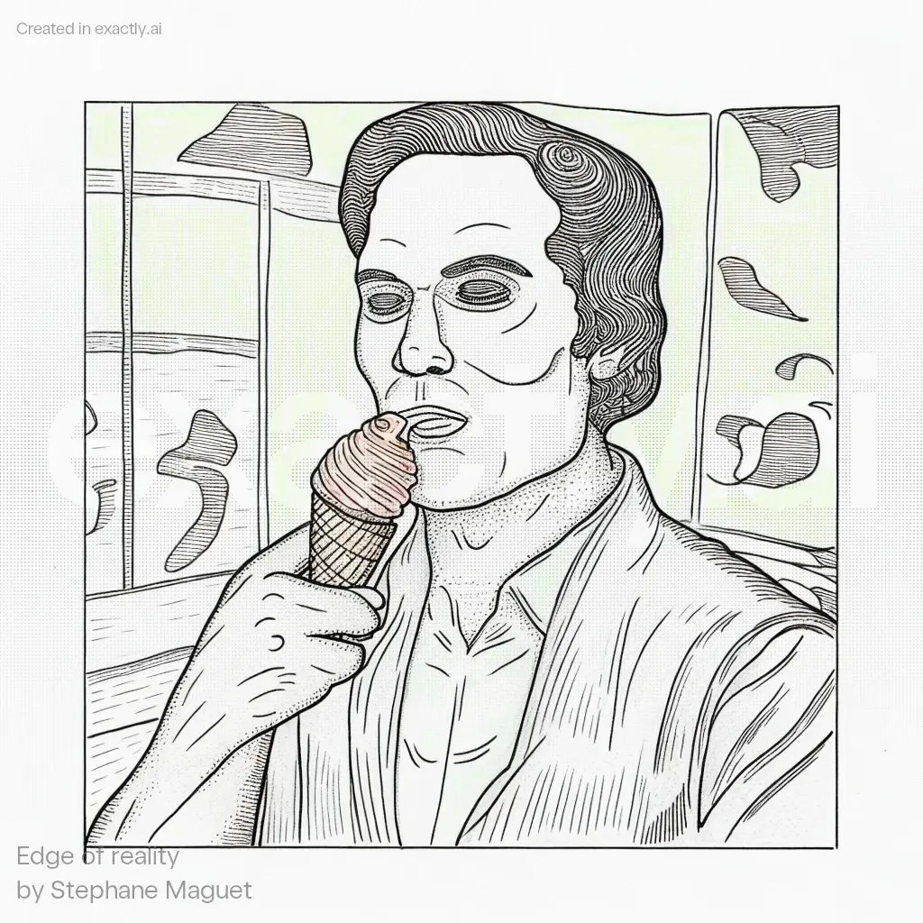 Man eating ice cream created with Edge of reality by Stephane Maguet