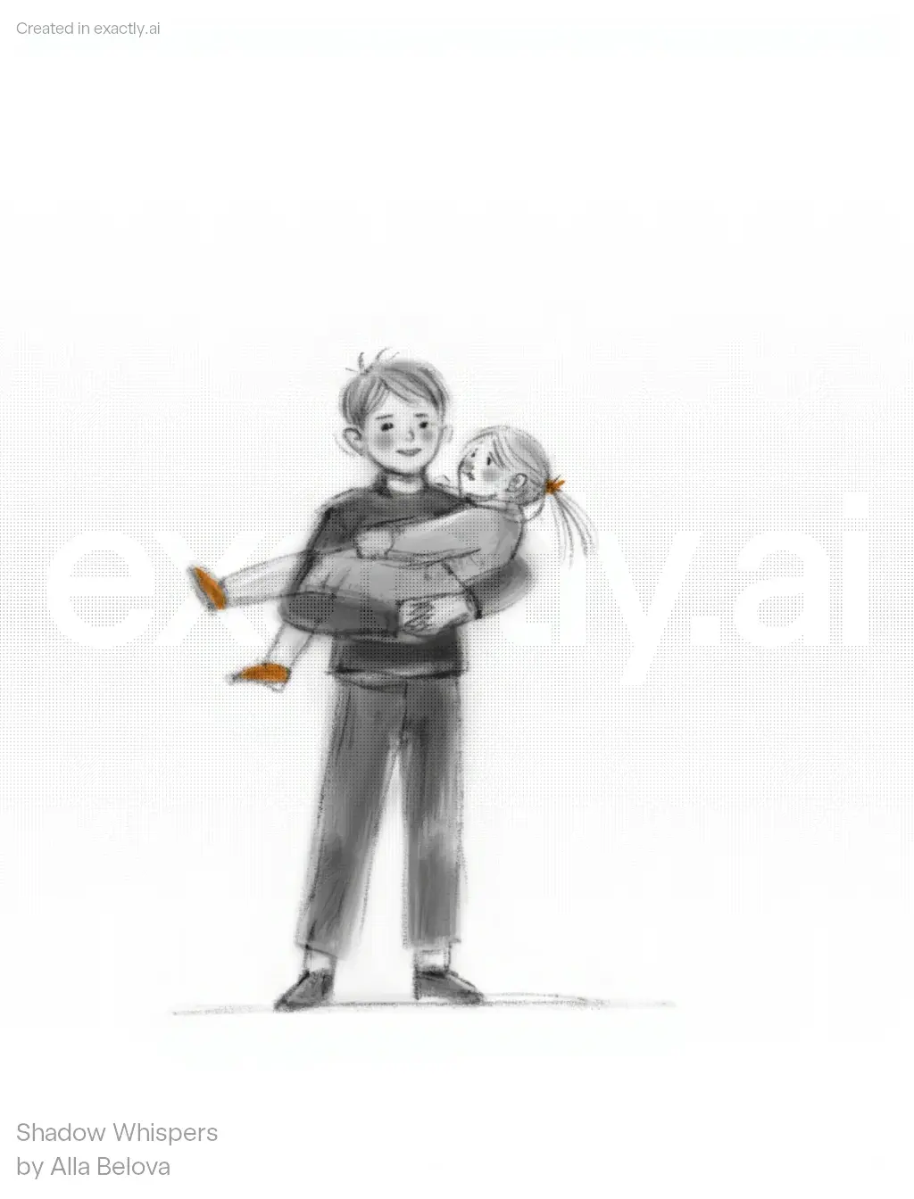 Sibling Piggyback Ride created with Shadow Whispers by Alla Belova