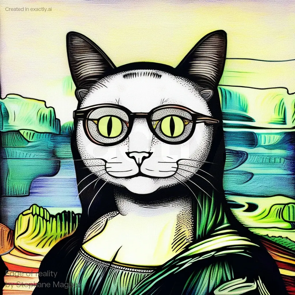 Cat mona lisa created with Edge of reality by Stephane Maguet