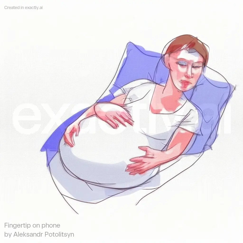 Drawing of pregnant woman created with Fingertip on phone by Aleksandr Potolitsyn