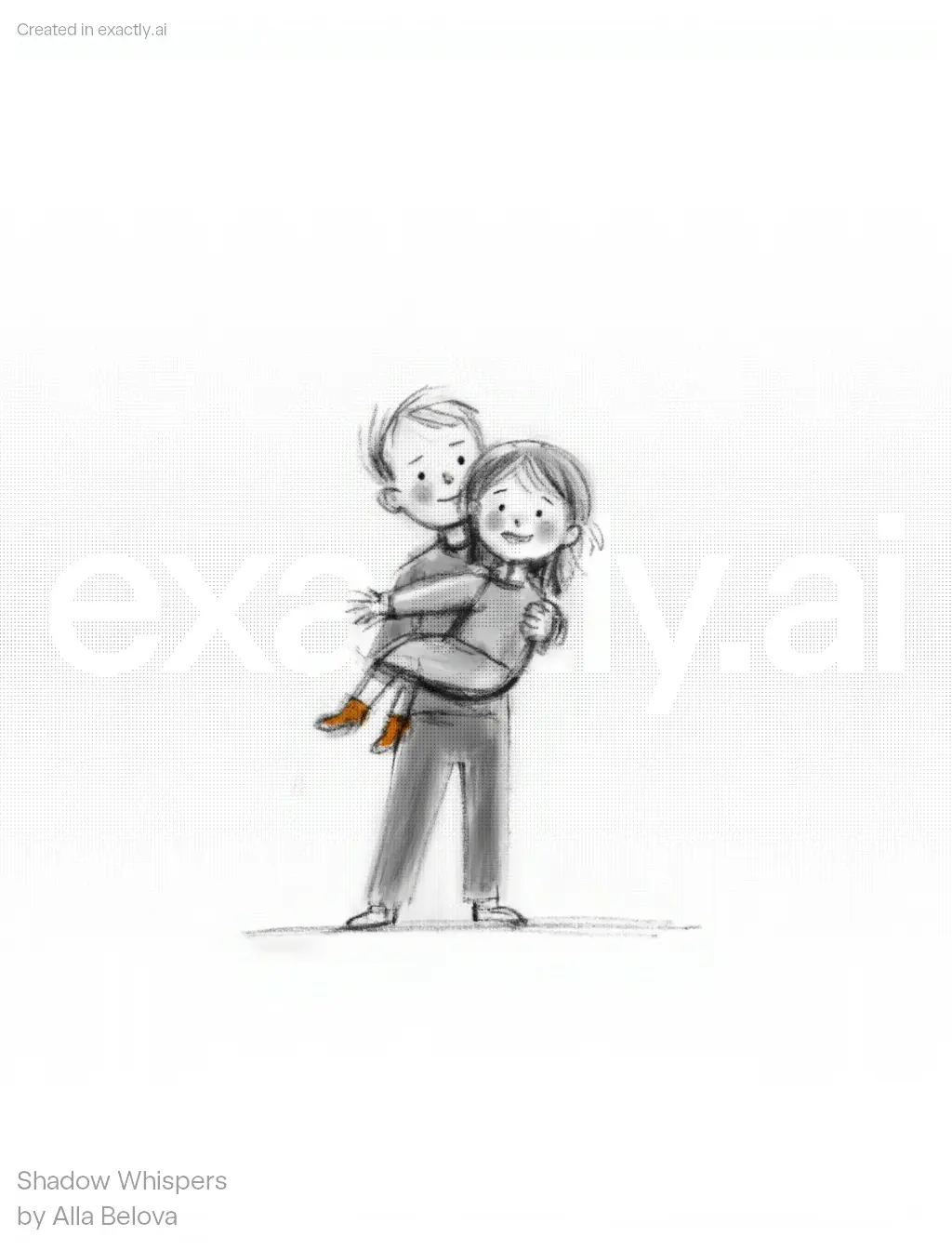 Sibling Piggyback Ride created with Shadow Whispers by Alla Belova