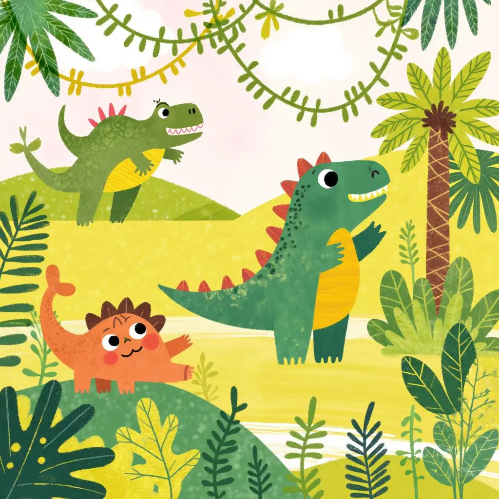 Example of image generated by the "Playful Friends" model