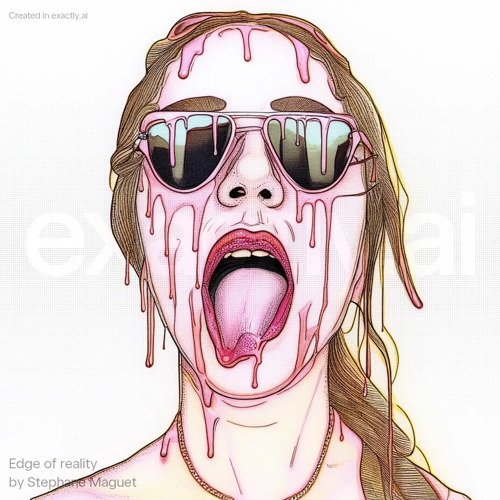 Girl with tongue out created with Edge of reality by Stephane Maguet