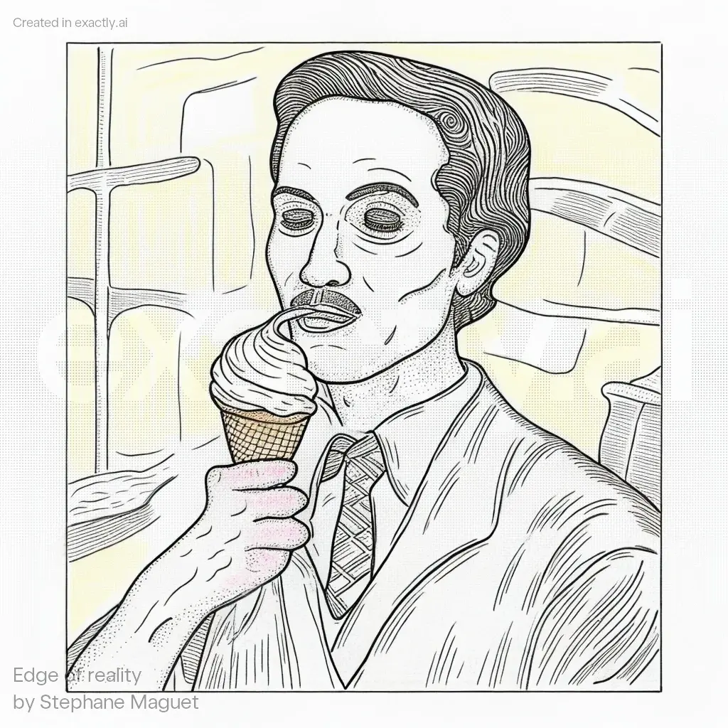 Man eating ice cream created with Edge of reality by Stephane Maguet