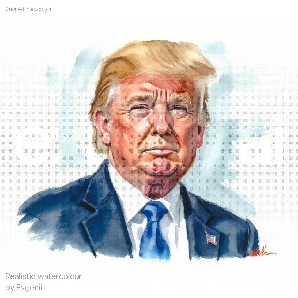 Trump watercolor created with Realistic watercolour by Evgenii