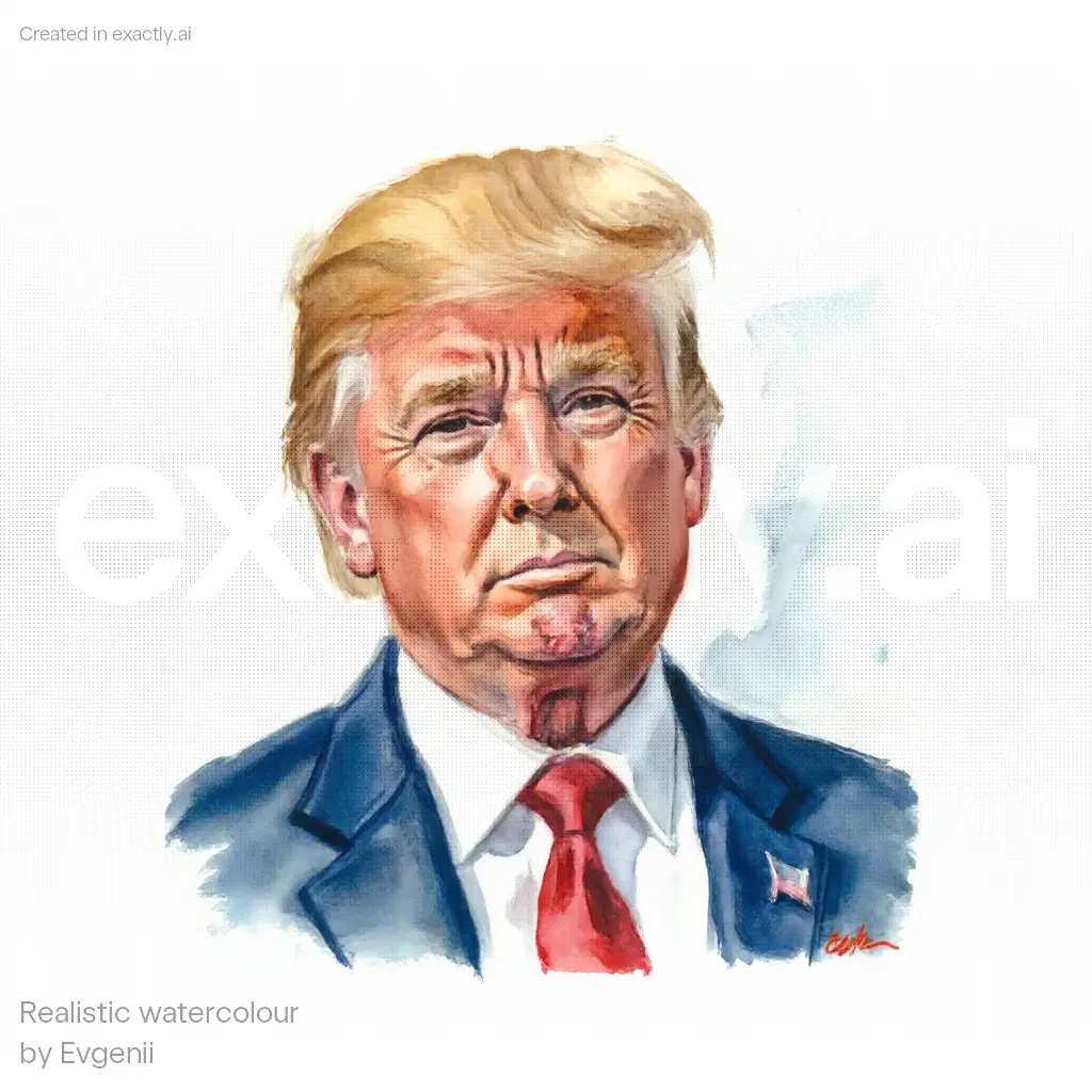 Trump watercolor created with Realistic watercolour by Evgenii