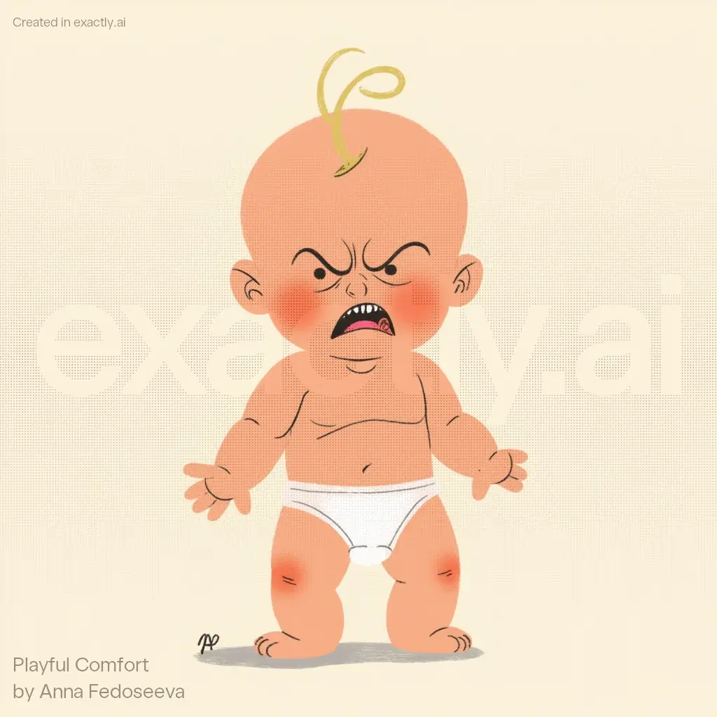 Angry baby created with Playful Comfort by Anna Fedoseeva