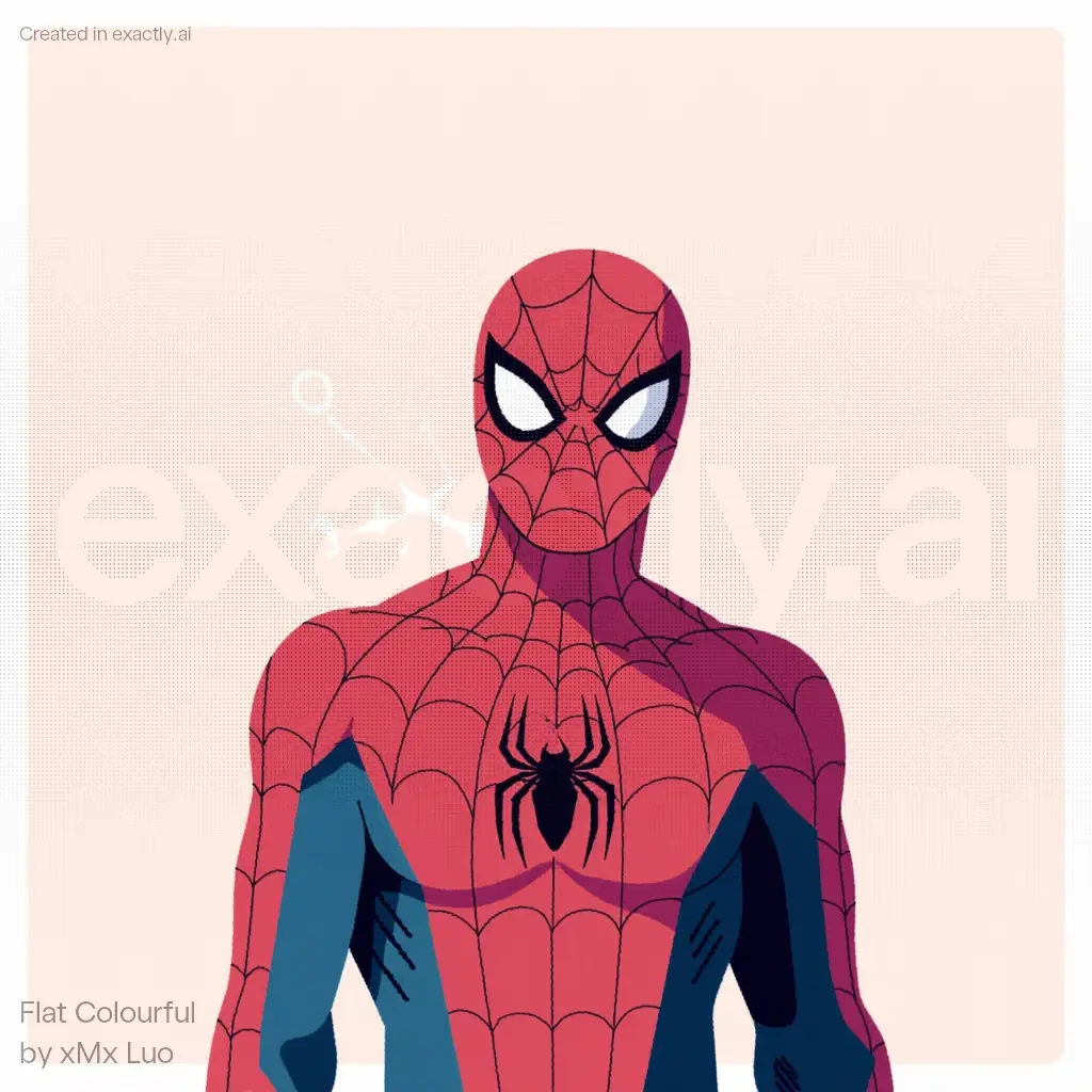 Spider-Man Crouching created with Flat Colourful by xMx Luo
