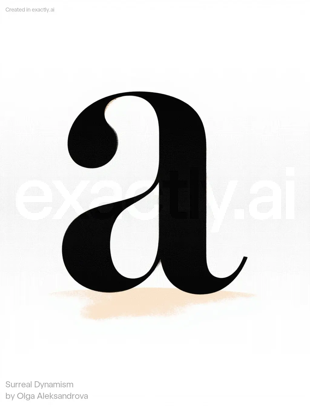 Stylized Letter 'A' created with Surreal Dynamism by Olga Aleksandrova