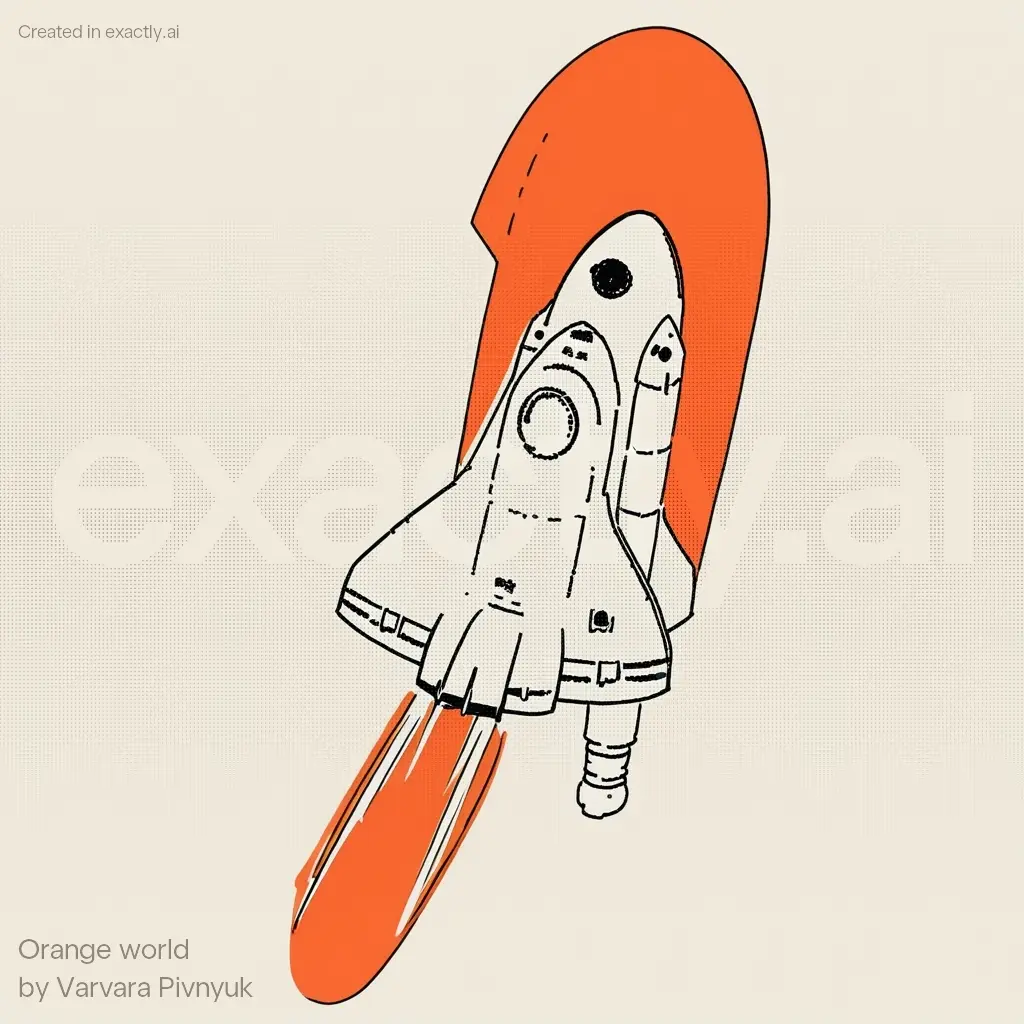 Space shuttle created with Orange world by Varvara Pivnyuk