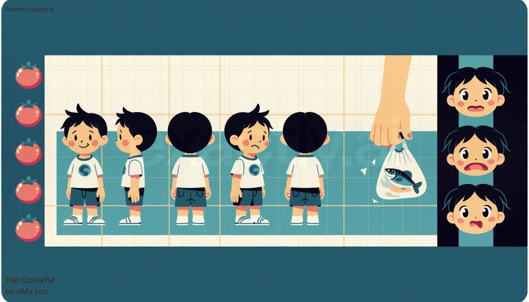 Boy's Fish Reaction created with Flat Colourful by xMx Luo