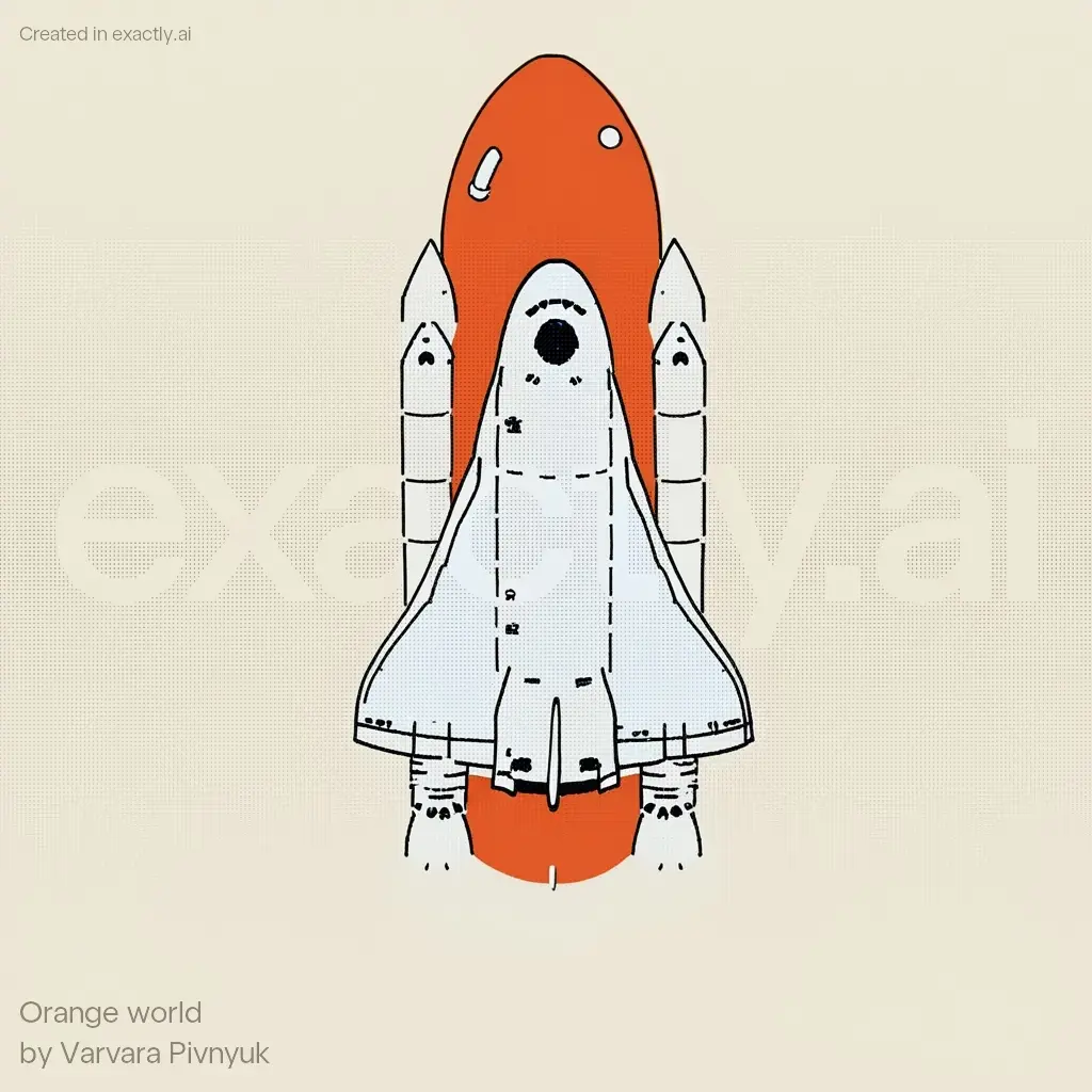 Space shuttle created with Orange world by Varvara Pivnyuk