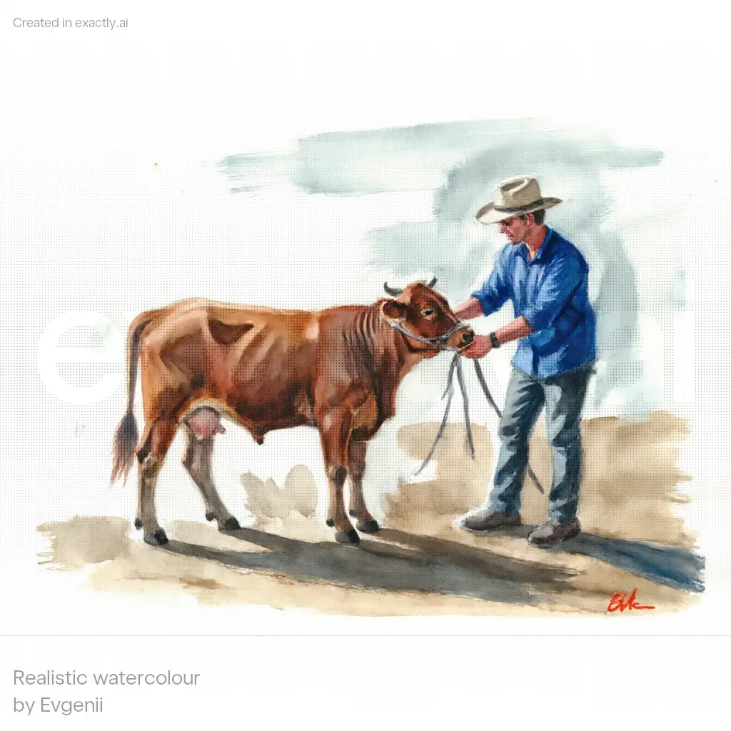 Cow painting created with Realistic watercolour by Evgenii