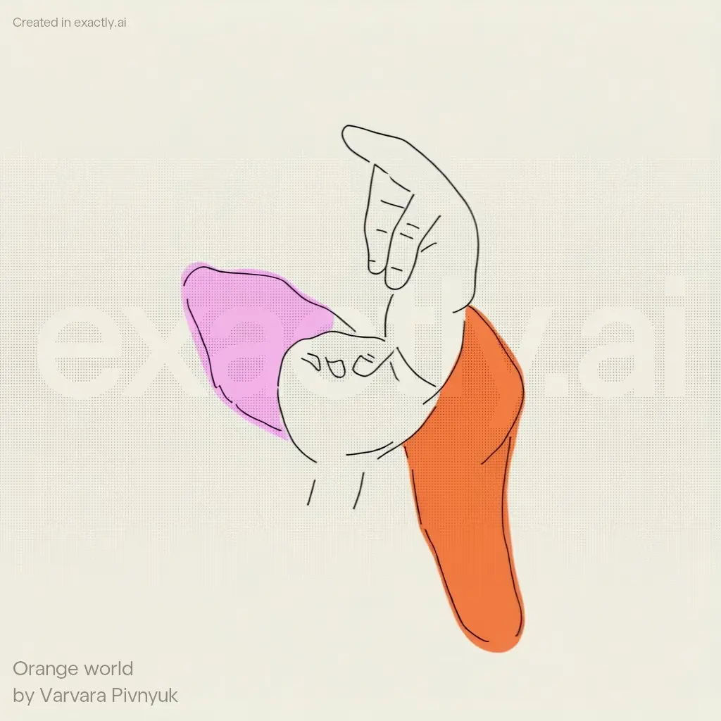 Waving hand created with Orange world by Varvara Pivnyuk