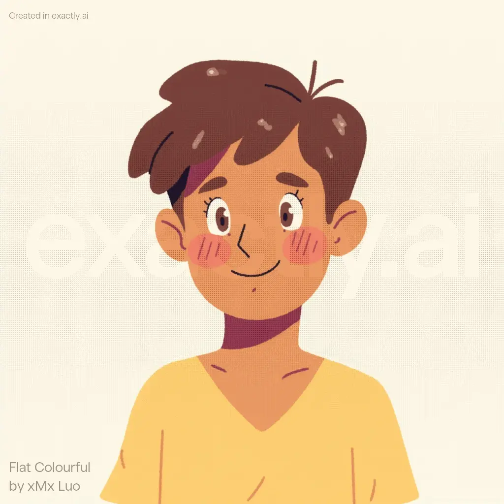 Smiling Anime Character created with Flat Colourful by xMx Luo
